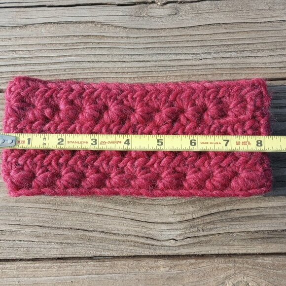 Girls's Handmade Headband Circlet Bandeau Knit Twisted Meadows Red Chunky USA - Picture 3 of 4